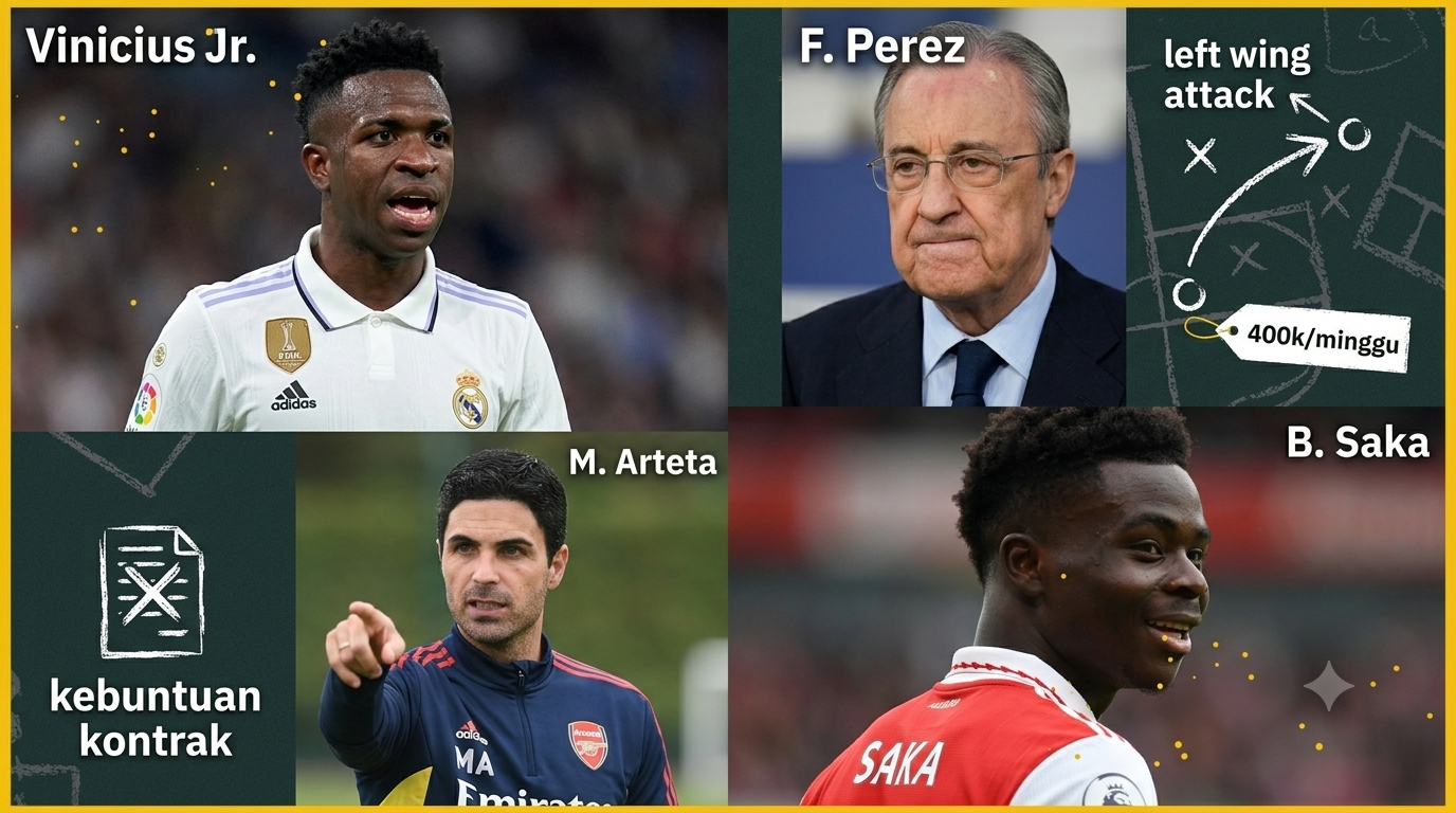 Arsenal Siap Pecahkan Rekor Gaji Demi Datangkan Vinicius Junior dari Real Madrid